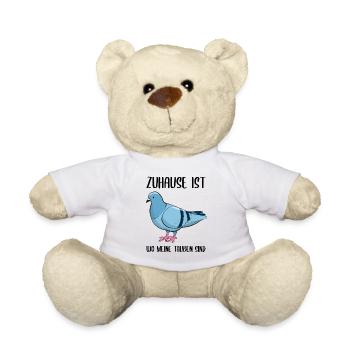 Taube Taubenliebhaber Spruch Geschenk - Teddy - Weiß - Vorne
