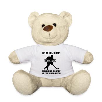Joueur de hockey sur glace Fan de hockey Équipe de hockey sur glace - Nounours - blanc - Devant