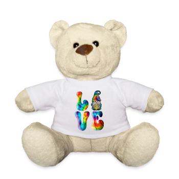 Gnome Love Peace Tie Dye - Teddy - Weiß - Vorne