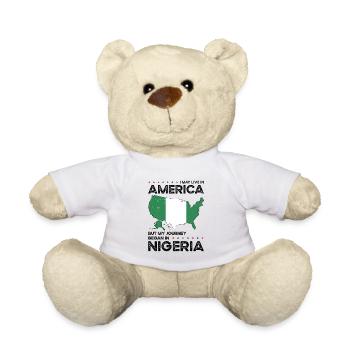 Born Nigerian Nigeria American USA Citizenship - Teddy Bear - white - Front