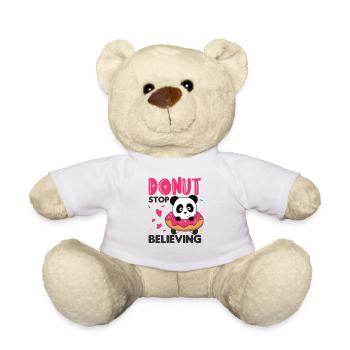 Süßer Panda lustige Tiere in Donut Wortspiel - Teddy - Weiß - Vorne