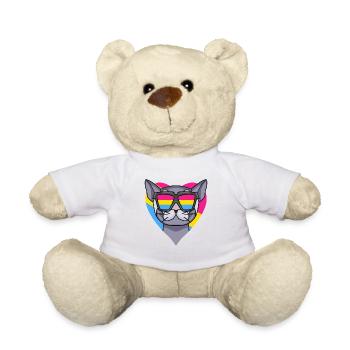 Pansexual Cat British Shorthair Heart Gift - Nounours - blanc - Devant