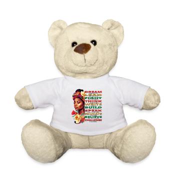 Dream Lead Think African American Black History - Teddy Bear - white - Front