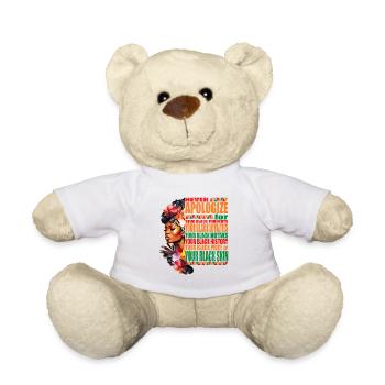BLM Melanin Pride Entschuldige dich niemals für deine schwarzen S - Teddy - Weiß - Vorne