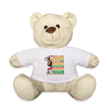 Afro Melanin Black History Month - Teddy Bear - white - Front