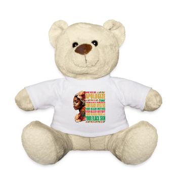 African Woman Honor Black History Month - Teddy Bear - white - Front