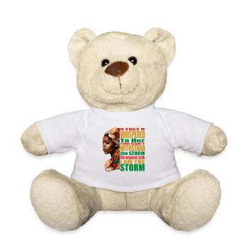 BLM Melanin Pride I Am the Storm Black History - Teddy Bear - white - Front