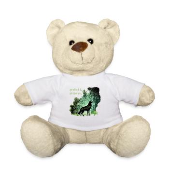 Wölfe Silhouette Naturschutz Tierschutz Wolf - Teddy - Weiß - Vorne