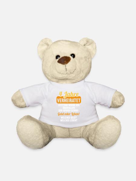 4 Jahre verheiratet zynisch 4.Hochzeitstag - Teddy - Weiß