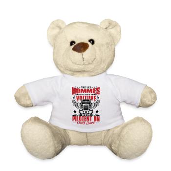 Drole Camion Chauffeur Poids Lourd Routier - Nounours - blanc - Devant