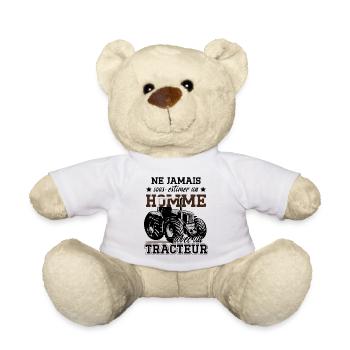 Ne Jamais Sous-Estimer Un Homme Avec Un Tracteur - Nounours - blanc - Devant