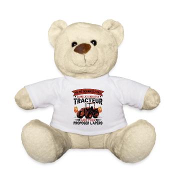 Tractoriste Paysan Humour Fermier Tracteur - Nounours - blanc - Devant