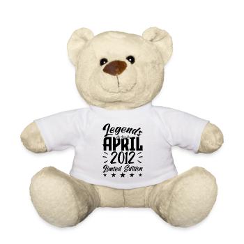 Born April 2012 Birthday Gift 2012 - Teddy Bear - white - Front