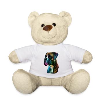 Boxer Dog Colorful - Teddy Bear - white - Front