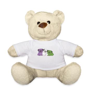 Genderqueer Flag Pug Pride LGBTQ Cute Dogs - Teddy Bear - white - Front