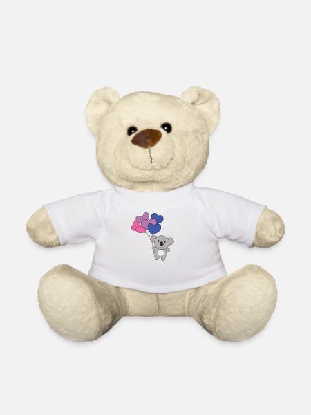 Bi Flagge Ballon Herzen Pride LGBTQ Koala - Teddy - Weiß