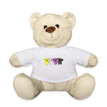 Nonbinary Flag Pride LGBTQ Cute Koala - Teddy Bear - white - Front