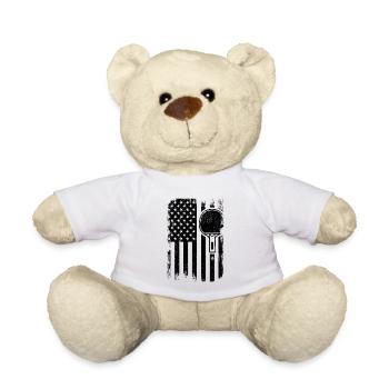 Table tennis USA flag - Teddy Bear - white - Front