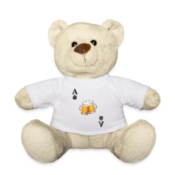 Hopfen ist Trumpf - Bier - As - Spielkarte - Teddy - Weiß - Vorne