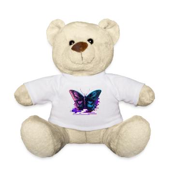 Schmetterling Retro Farbtöne - Teddy - Weiß - Vorne