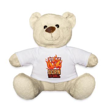 Lustiger Grill-Spruch I Grillen Motiv - Teddy - Weiß - Vorne