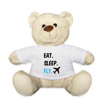 Pilot Eat Sleep And Fly Airplane - Teddy Bear - white - Front
