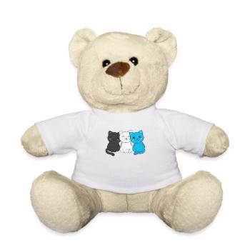 mascic flag pride LGBTQ cute cat pile - Teddy Bear - white - Front