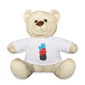 Polyamour Flag chat Pride LGBTQ mignon chat - Nounours - blanc - Devant