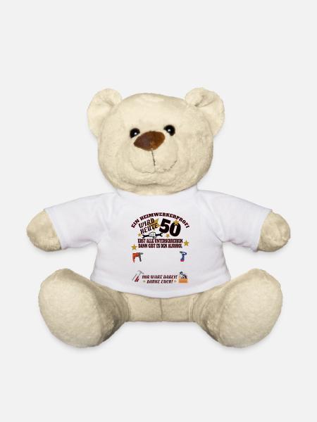 Heimwerker Geschenkidee Handwerker - Teddy - Weiß