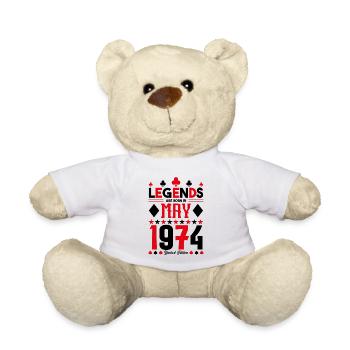 birthday gift May 1974. card games . May - Teddy Bear - white - Front