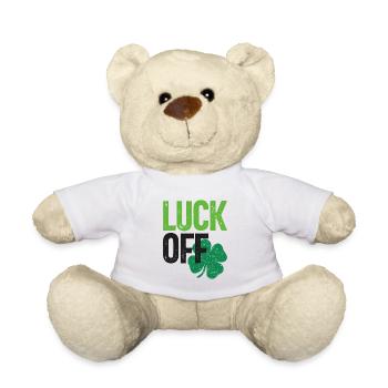 Luck Off Clover St Patricks Day - Teddy Bear - white - Front