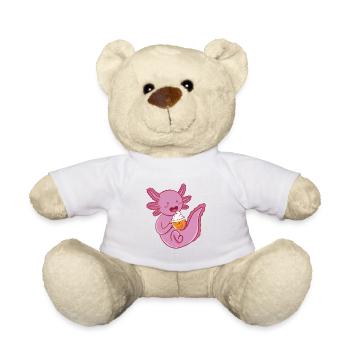 Axolotl Coffee Lover Pumpkin Spice Latte Axolotl - Teddy Bear - white - Front