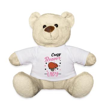 Crazy Beaver lady beaver woman - Teddy Bear - white - Front