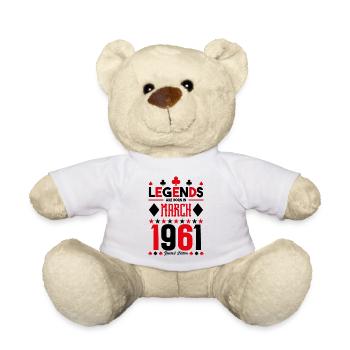 cadeau d'anniversaire Mars 1961. jeux de carte . - Nounours - blanc - Devant