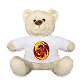 Dragon dans un cercle de feu - Nounours - blanc - Devant