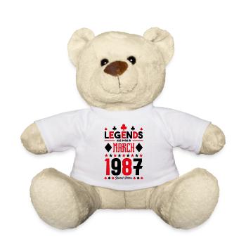 cadeau d'anniversaire Mars 1987. jeux de carte . - Nounours - blanc - Devant