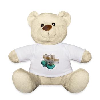 Hibiscus Flower Cool Garden Nature Lover Humor - Teddy Bear - white - Front