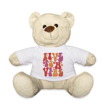 Five Is A Vibe, 5 Jahre alt, Kinder zum 5. Geburtstag - Teddy - Weiß - Vorne