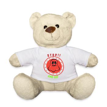 Stop!! And Go! - Teddy Bear - white - Front