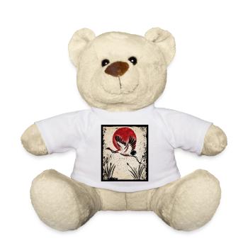 Crane Art Japanese Art Vintage Retro - Teddy Bear - white - Front