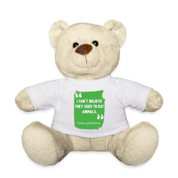Vegan Fleischlos Tierlieb & Veganer - Teddy - Weiß - Vorne