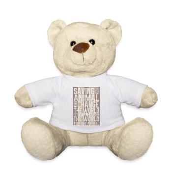 Vegan Fleischlos Tierlieb & Veganer - Teddy - Weiß - Vorne