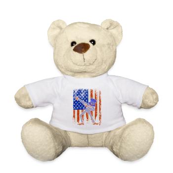Dabbing Bigfoot July 4 Sasquatch American - Teddy Bear - white - Front