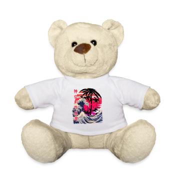 Große Welle Kanagawa Retro Sunset - Teddy - Weiß - Vorne