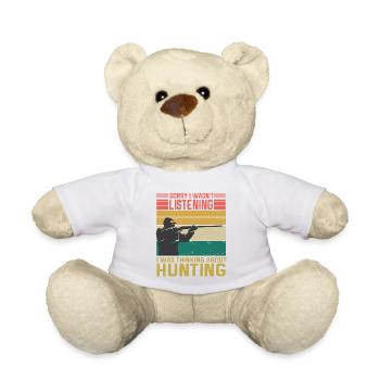 Jagen Jagdspruch & Jäger Geschenkidee - Teddy - Weiß - Vorne