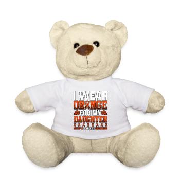 Je porte de l’orange pour la sclérose en plaques de ma fille - Nounours - blanc - Devant