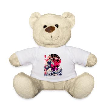 La grande vague de Kanagawa Retro - Nounours - blanc - Devant