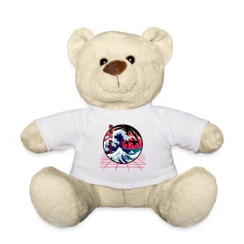the big wave off kanagawa retro wave - Teddy Bear - white - Front