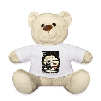 eine Katze sitzt auf dem Dach - Teddy - Weiß - Vorne