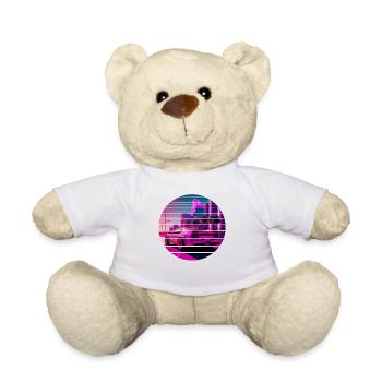 Retro Wave Sport 80s Vaporwave Sunset - Teddy Bear - white - Front